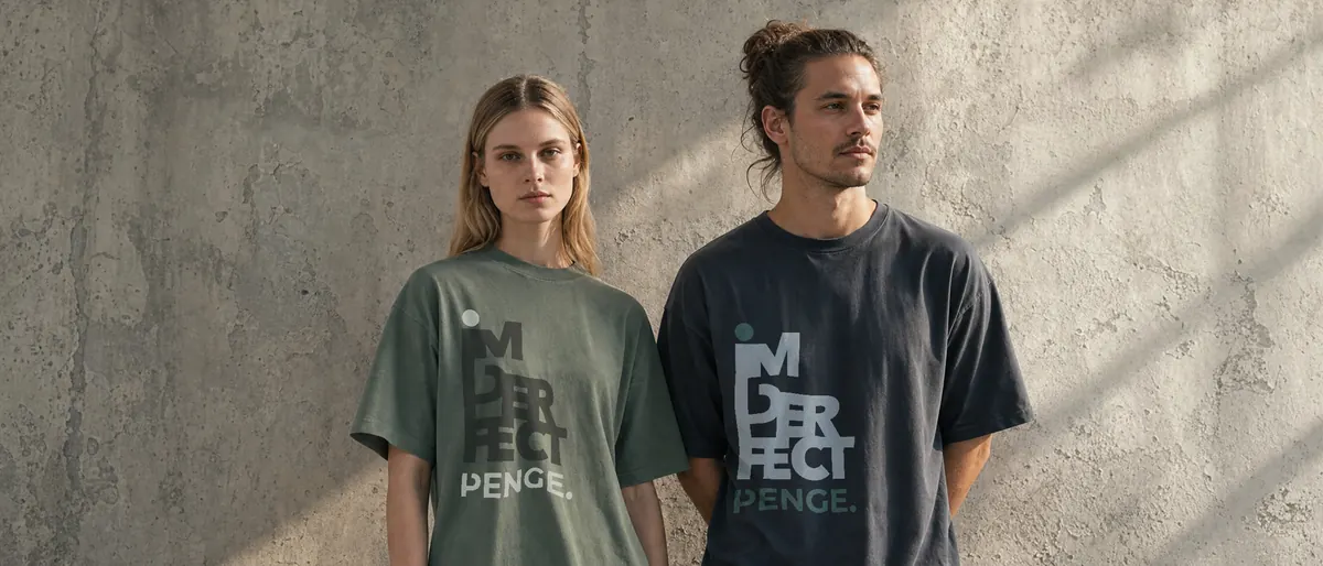 Two people in IMPERFECT tees